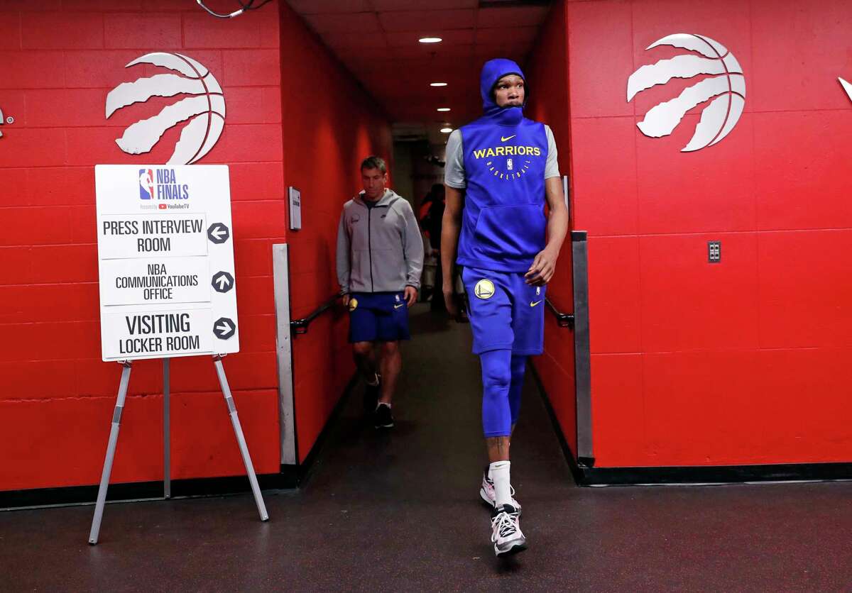 PHOTOS: Kevin Durant against the Rockets this year Golden State Warriors' Kevin Durant heads to the court during practice day in advance of NBA Finals' Game 5 at Scotiabank Arena in Toronto, Ontario, on Sunday, June 9, 2019.