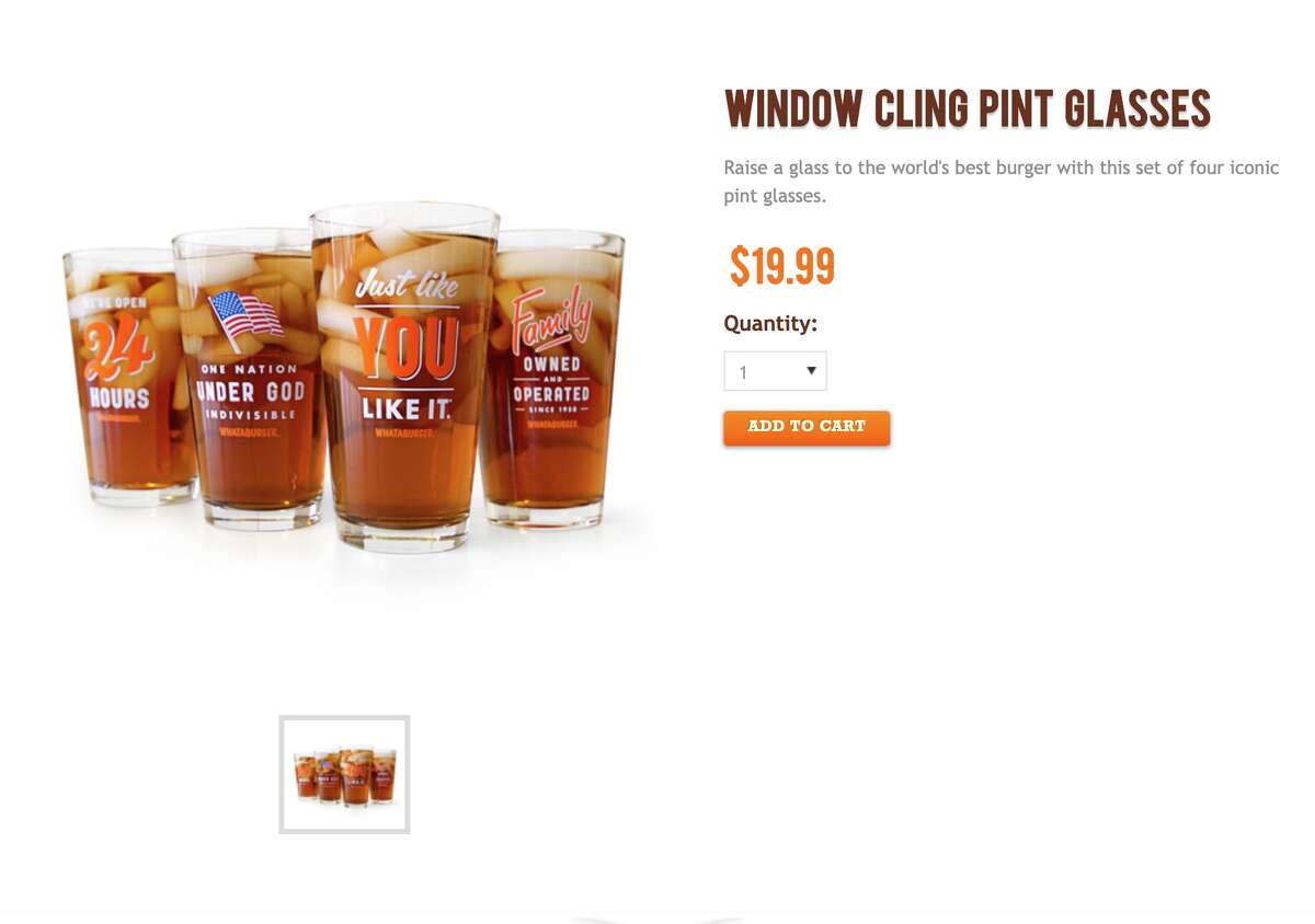Window cling pint glasses, 20 dollars The closest you’ll ever get to drinking beer in a Whataburger.