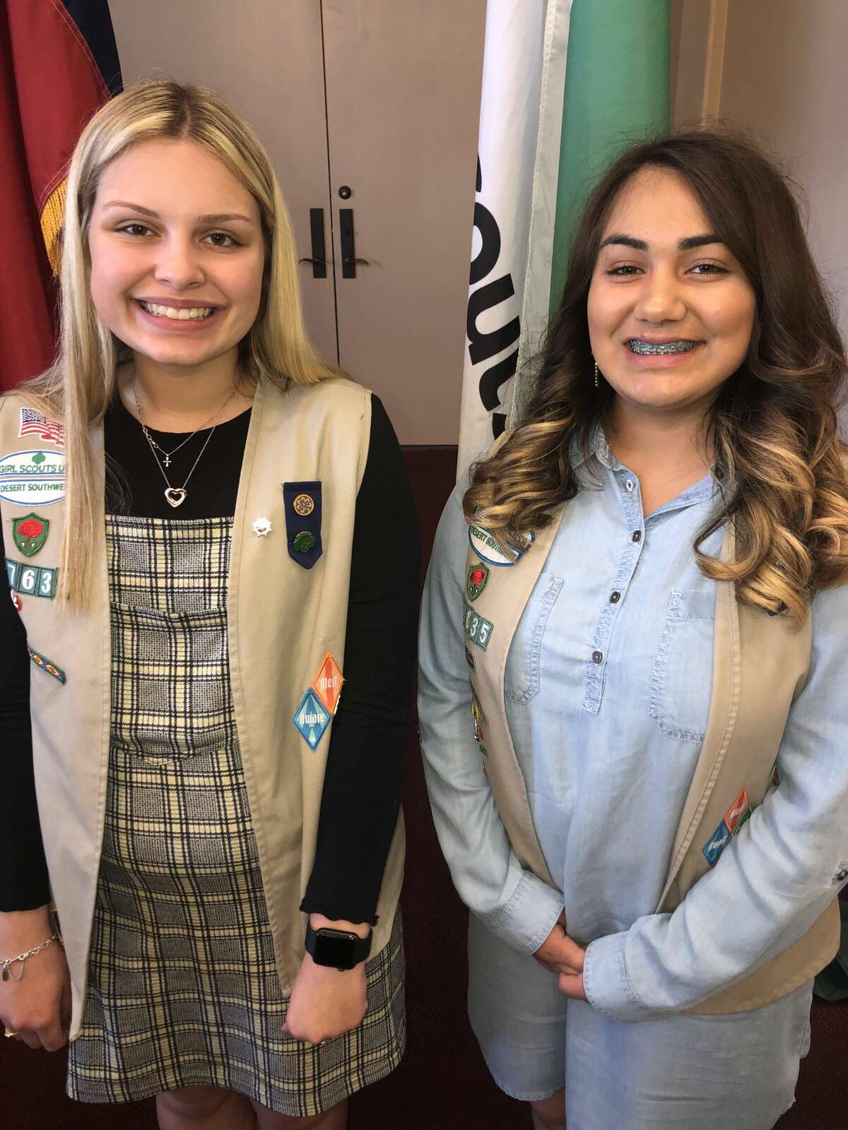 Girl Scouts: Serenity Wilson, left, and Vanessa Bustamante