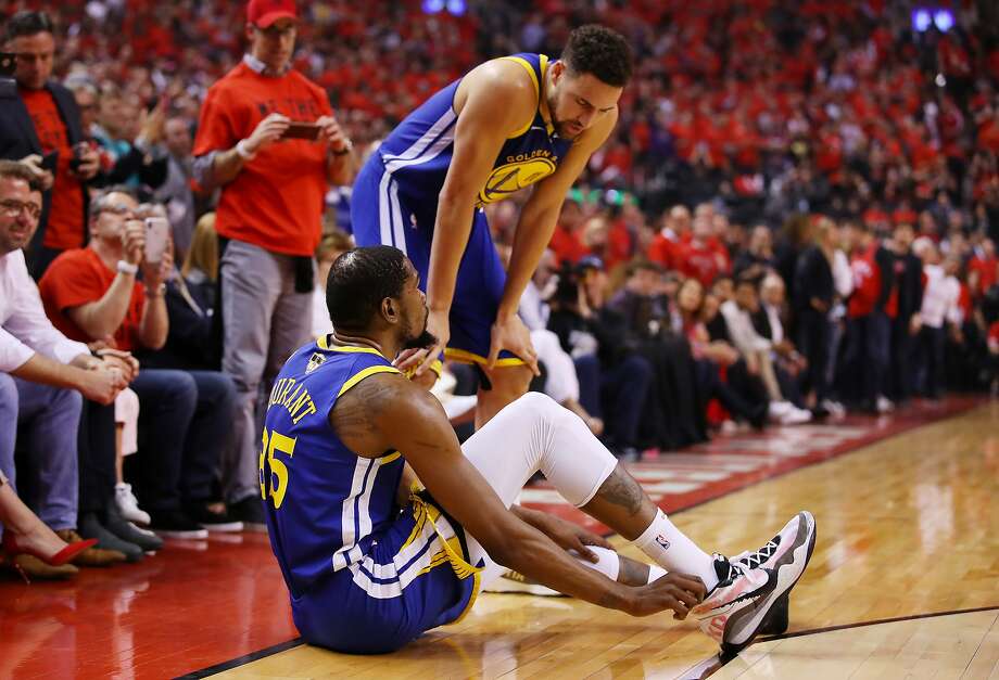 An Emotional Drake Consoled Kevin Durant After His Injury In Game 5 ...