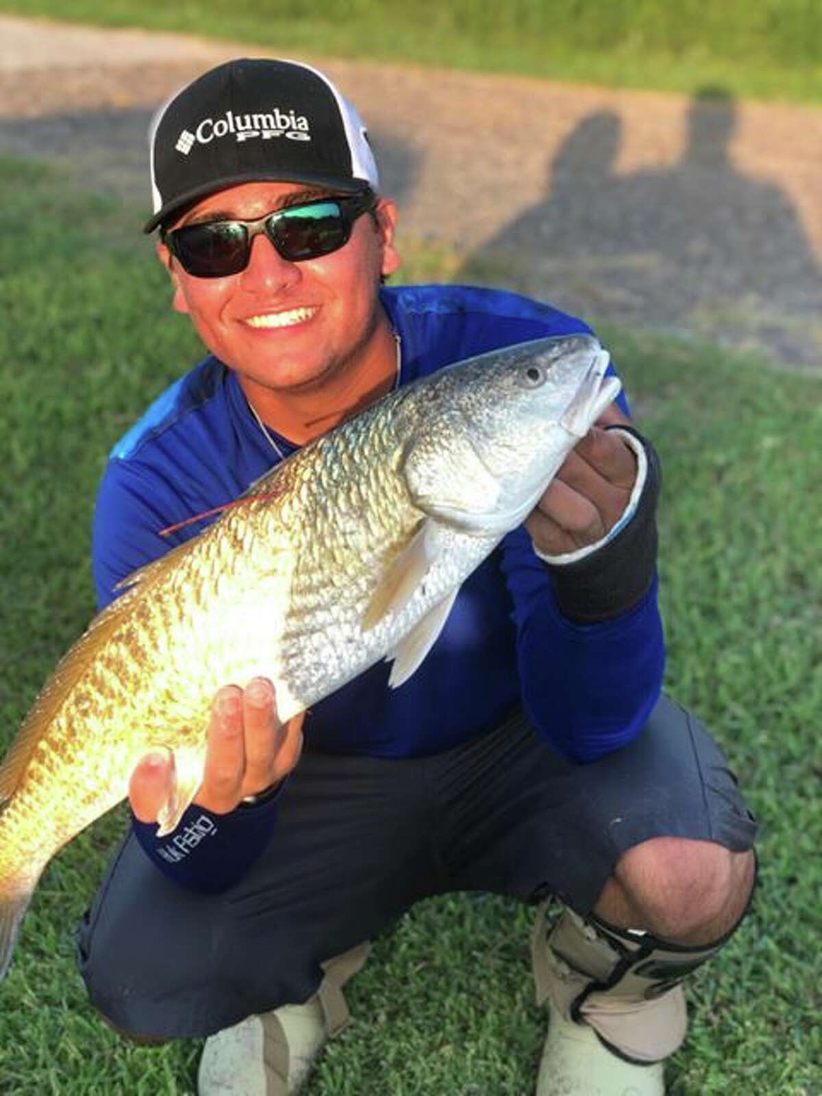 Dom Lopez, 19, of Corpus Christi landed the first tagged redfish of the 2019 STAR Tournament.
