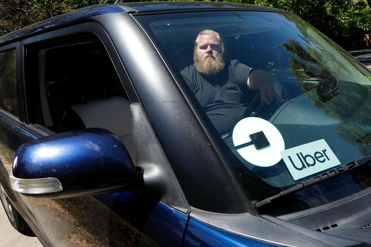Uber driver Jeff Perry in his vehicle on Thursday. May 09, 2019, in Sacramento, Ca.
