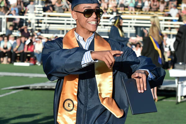 East Haven, Connecticut - Tuesday, June 11, 2019: The East Haven High School Class of 2019 Graduation Ceremony Tuesday evening at the high school. 203 seniors received diplomas.