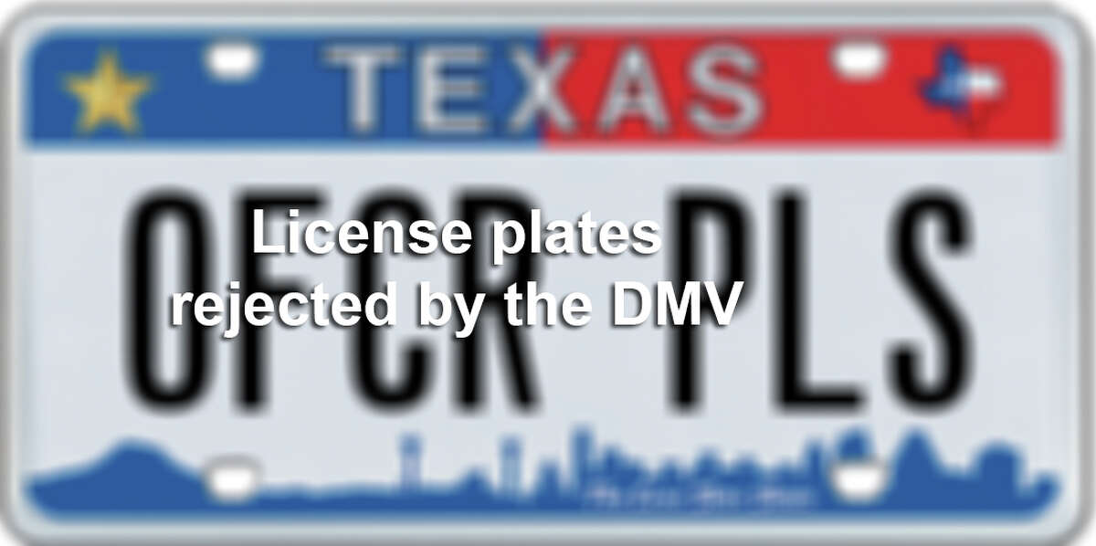 License plates rejected by the DMV.
