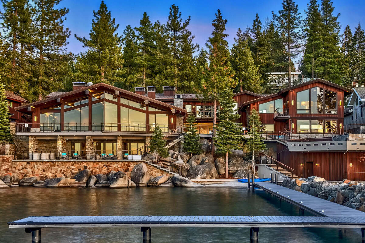 Villa Harrah, an eight-bedroom estate on the shores of Lake Tahoe offers more than 20,000 square feet of living space.