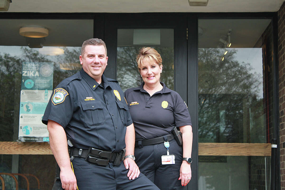 Lt. David Hartman, left, and Officer Diane MacLean will give a talk on how to recognize a scam.