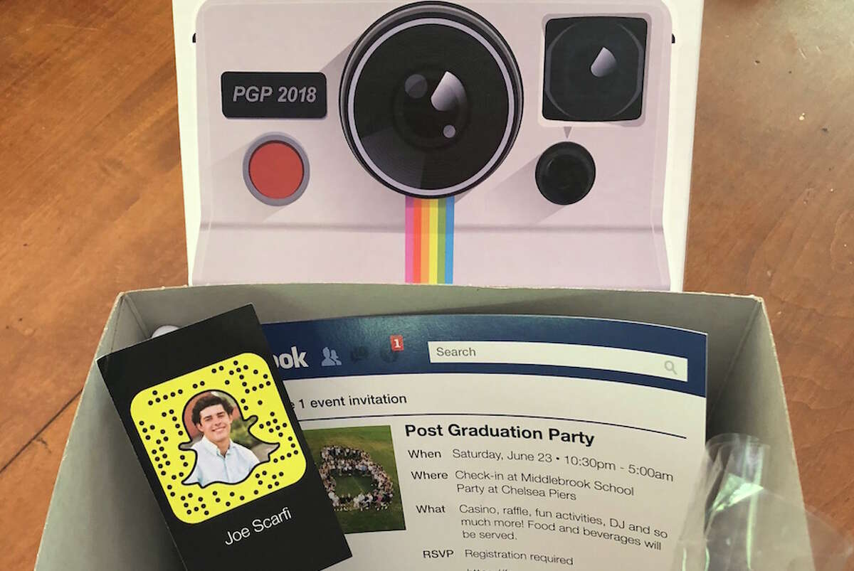 Invitations to this year's Post Graduation Party reflected the theme of social reality.
