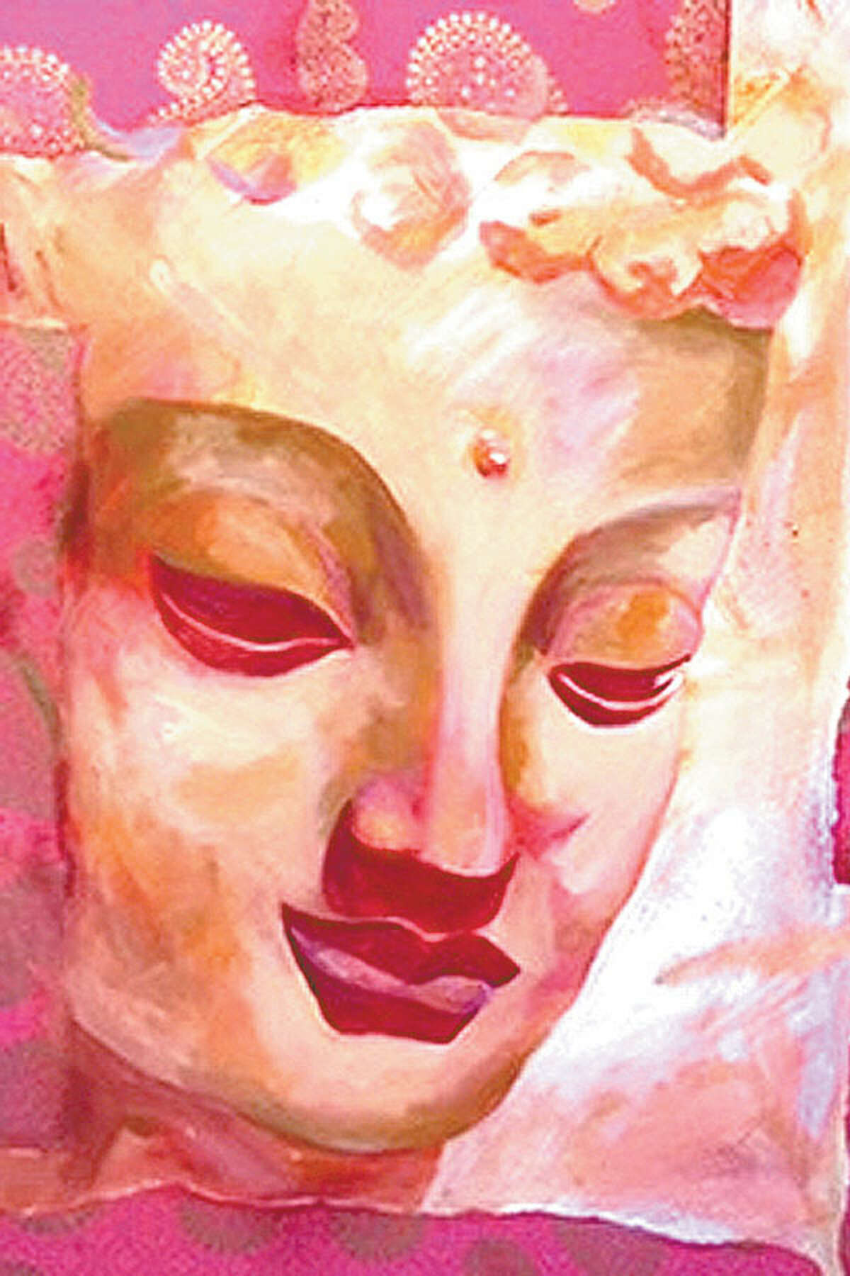 Wilton resident Jill Morton’s Buddha painting will be featured in Wilton Library’s NEST Art Exhibition, opening June 1 at 6 p.m.