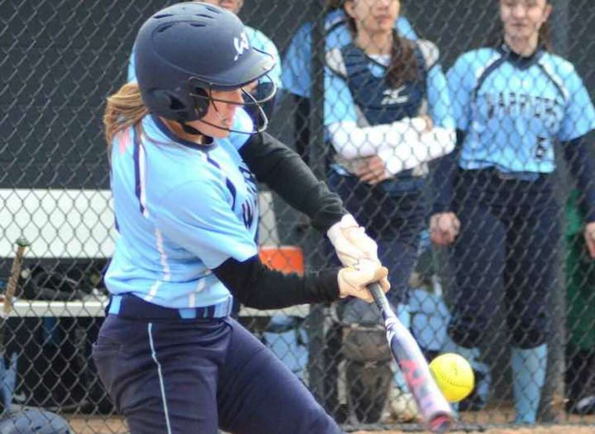 Hannah Belanger is one of three seniors who are four-year starters for the Wilton softball team. — J.B. Cozens photo