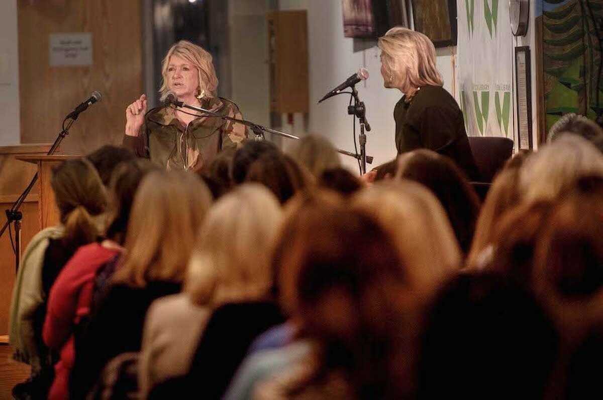 A sold out crowd listens to Martha Stewart on her visit to the Wilton Library. She signed copies of her book, The Martha Manual: How to Do (Almost) Everything, and had a Q&A with her publicist and friend Susan Magrino. — Bryan Haeffele/Hearst Connecticut Media