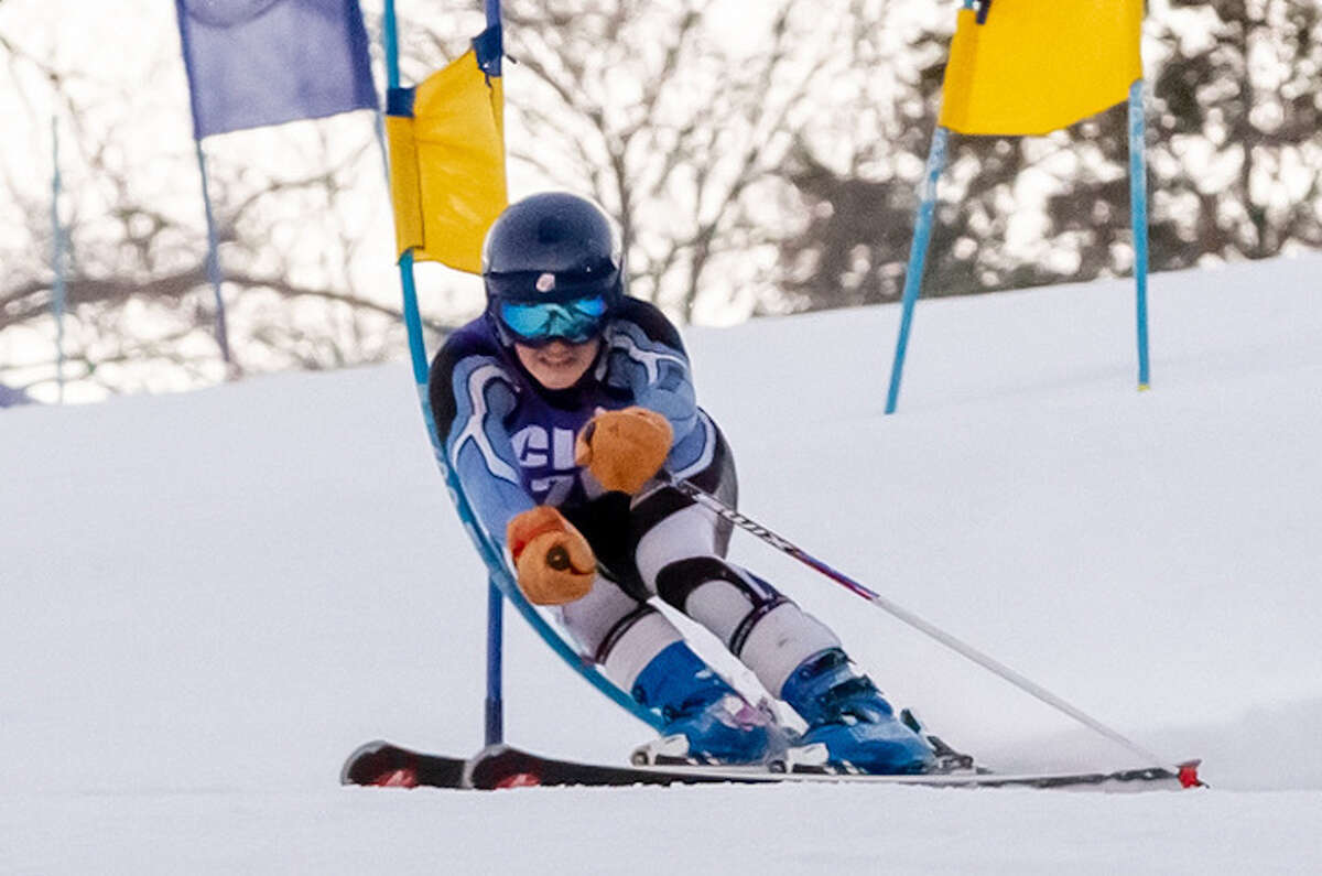 August Theoharides finished 10th overall to lead the Wilton High boys ski team at the State Open. — GretchenMcMahonPhotography.com