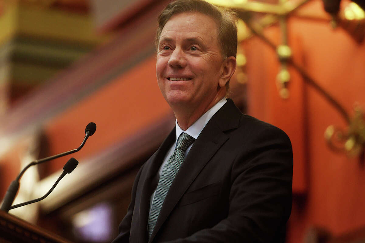 Governor Ned Lamont delivers his budget address to the general assembly at the Capitol in Hartford on Wednesday, Feb. 20, 2019.