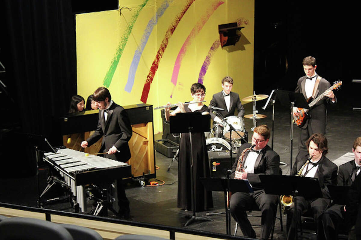 Members of the Wilton High School Jazz Band.