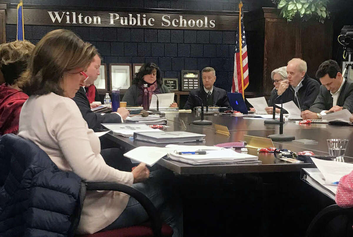 The Board of Finance and the Board of Education had a joint meeting at Wilton High School on Feb. 14. — Lynandro Simmons photo