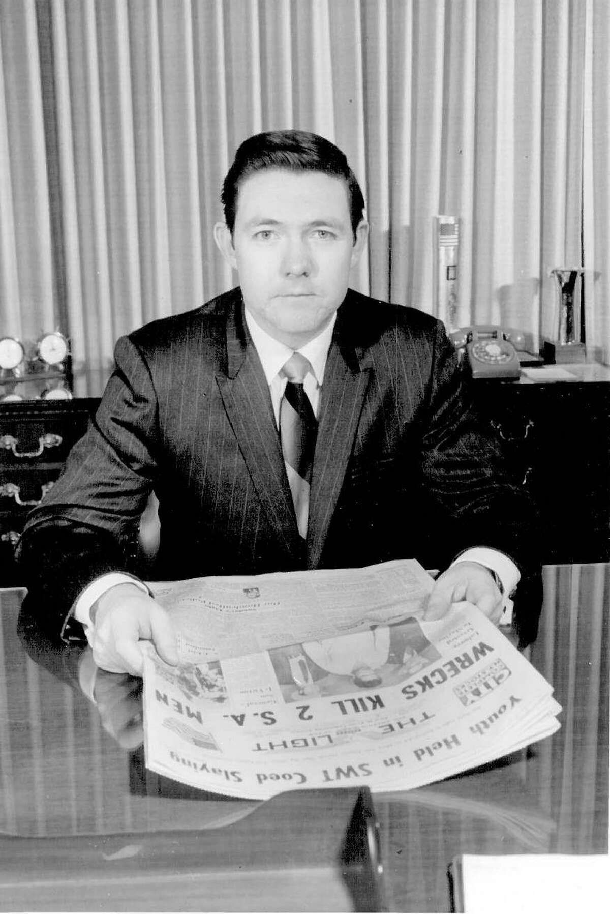 Frank A. Bennack Jr. photographed in 1970 at the San Antonio Light. After serving as publisher of the daily newspaper, Bennack moved to Hearst Corp. in New York and soon became its CEO.