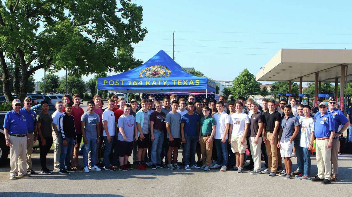 Katy-area boys prepare to leave for Austin on June 9 for Texas Boys State 2019. At far left is Monte Ikner, who led the Boys State committee for American Legion Post 164.
