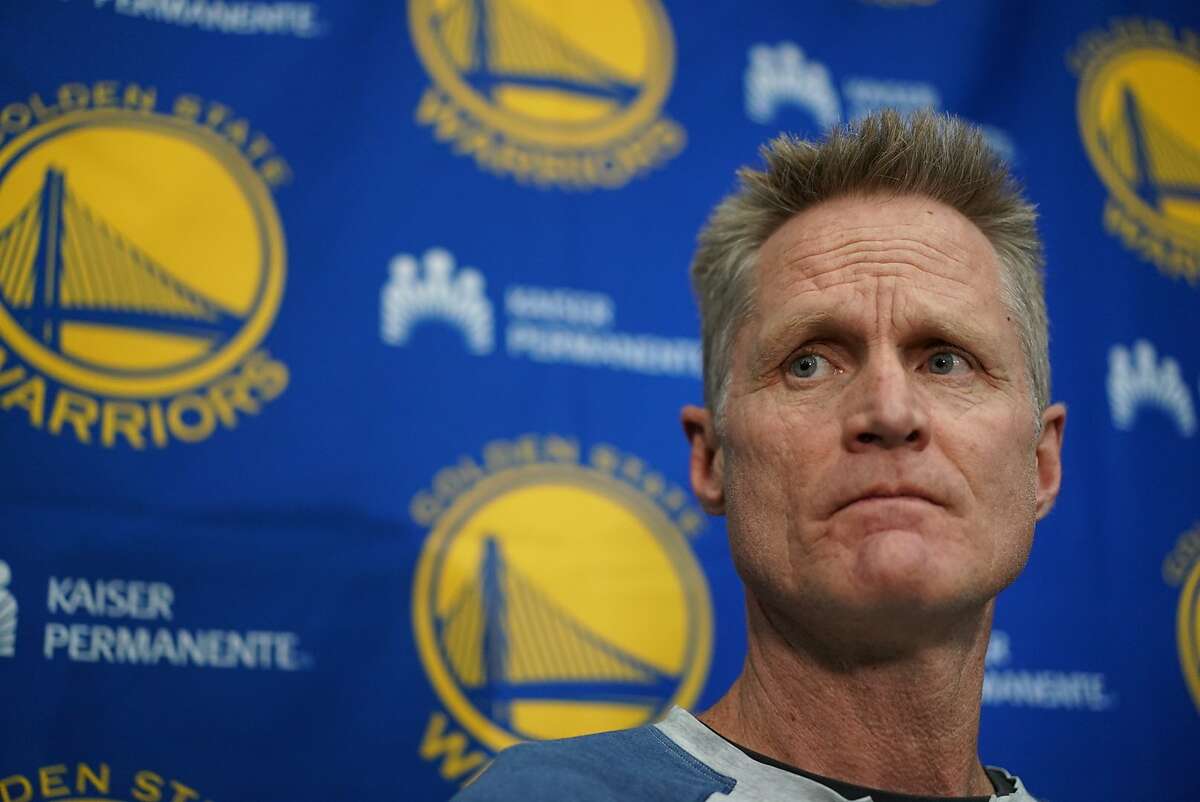 Warriors Head Coach Steve Kerr speaks at the End-of-Season press conference on Friday, June 14, 2019, in Oakland, CA.