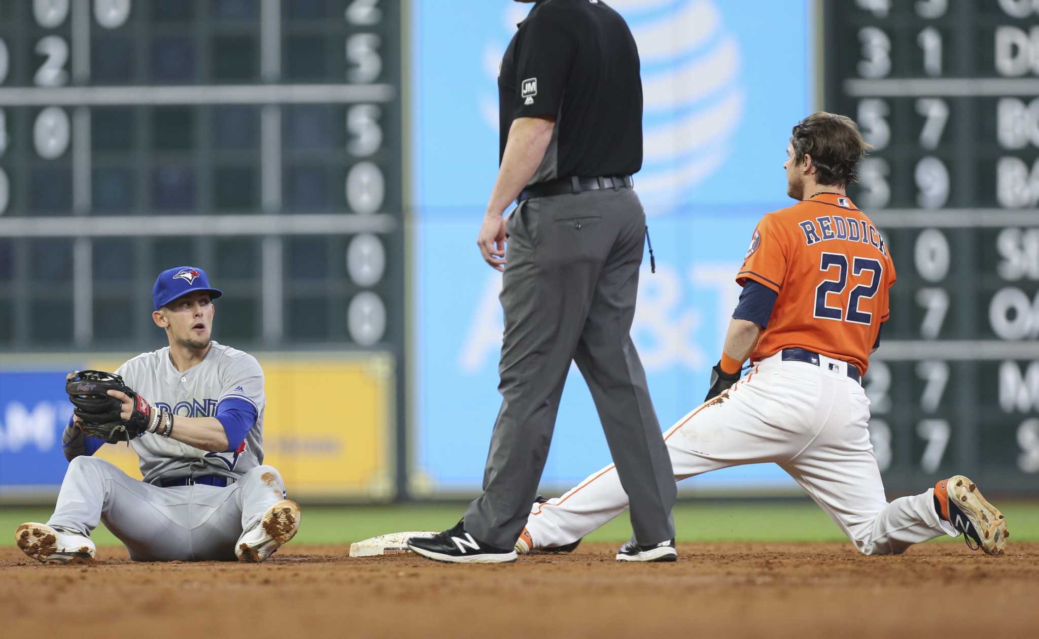 Astros' Jake Marisnick leaves game with 'knee discomfort