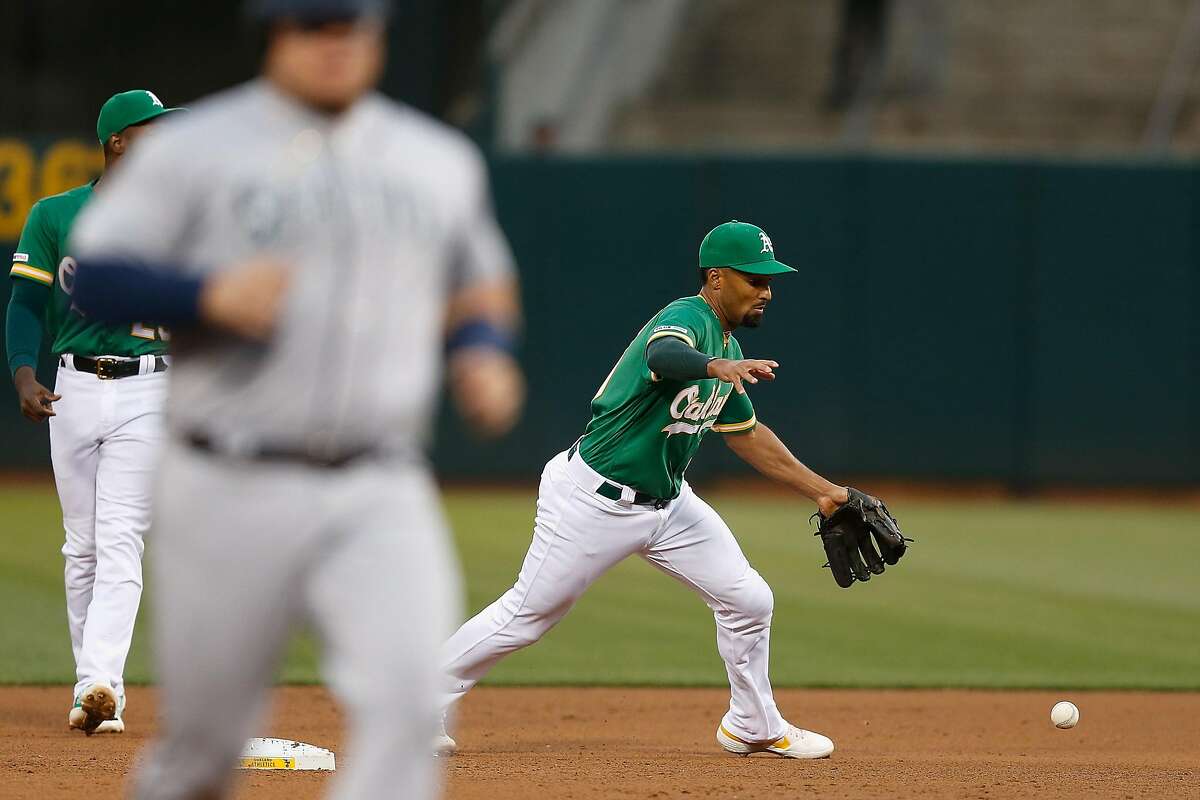 June 08, 2019: Oakland Athletics shortstop Marcus Semien #10 at