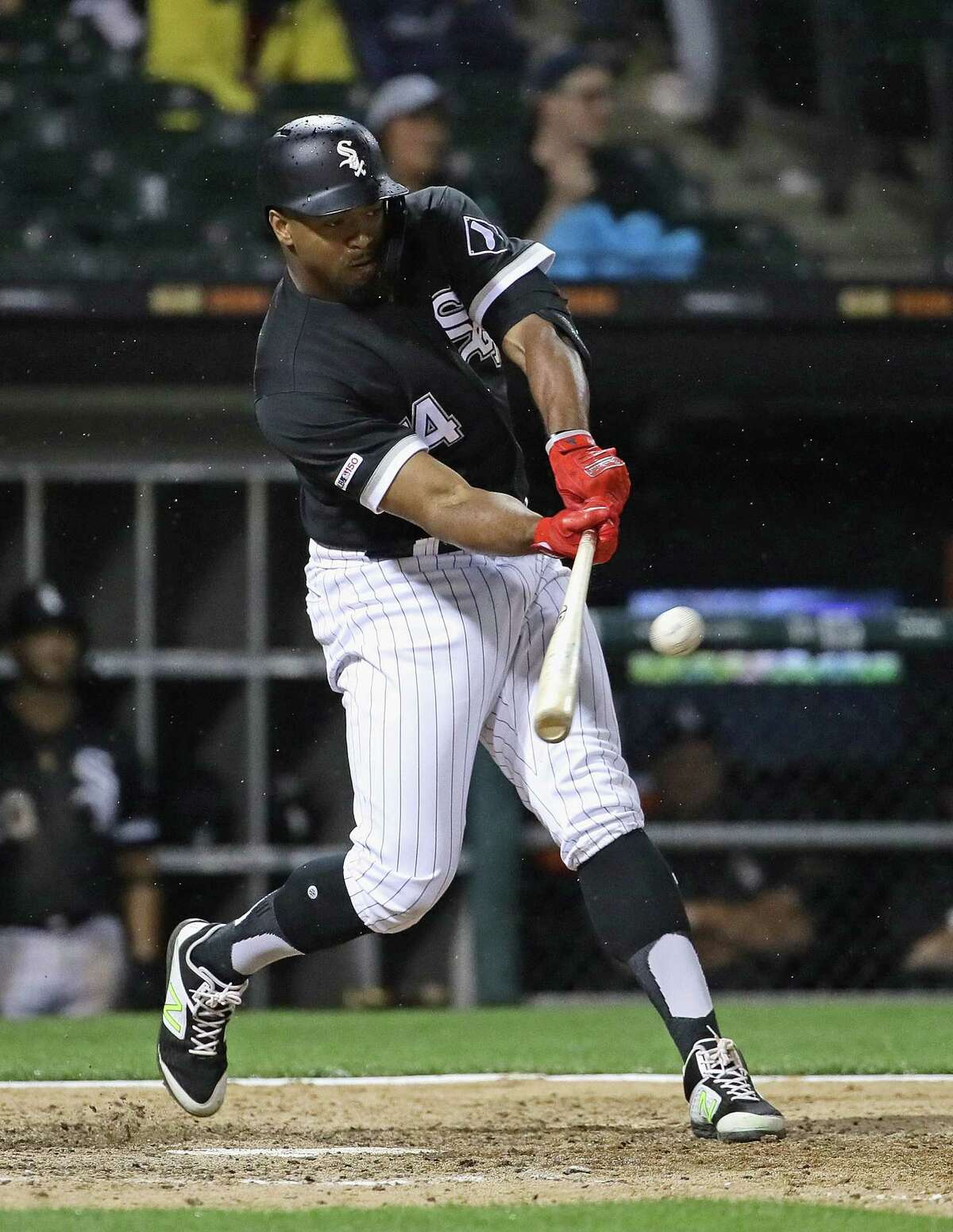 CHICAGO, ILLINOIS - JUNE 14: Eloy Jimenez #74 of the Chicago White Sox hits his second 3 run home run of the game in the 6th inning against the New York Yankees at Guaranteed Rate Field on June 14, 2019 in Chicago, Illinois. (Photo by Jonathan Daniel/Getty Images)