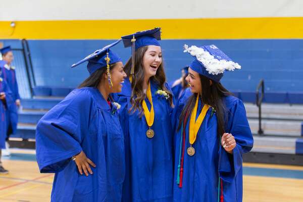 Students at The Gilbert School in Winsted celebrated the end of their high school careers Friday night in the school auditorium. Parents and friends joined the celebration, which included speeches, music, laughter and tears.