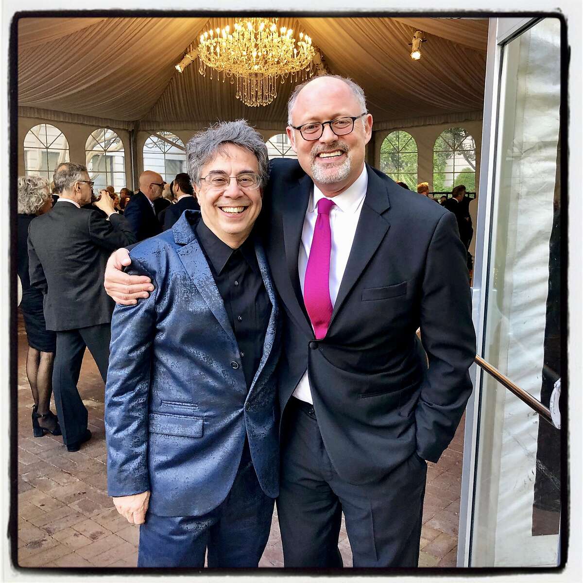 Berkeley Rep artistic director Tony Taccone (left) with Jonathan Moscone at the "Ovation" gala. June 7, 2019.