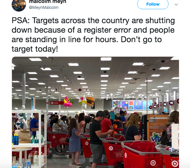 Target's registers suffer a 'systems issue,' creating chaos at stores