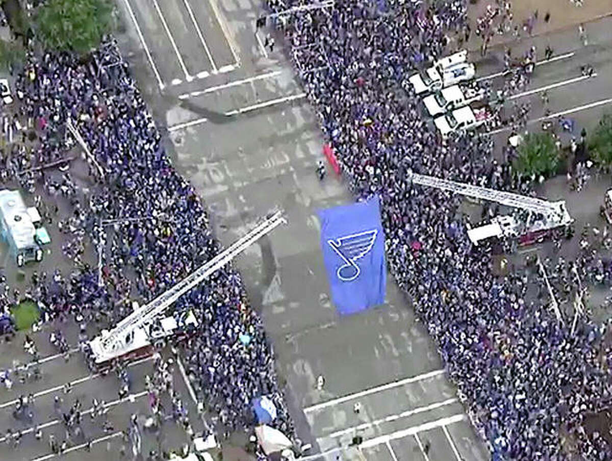 Blues Stanley Cup Parade Roars Through St. Louis As Rain Turns To Sunshine