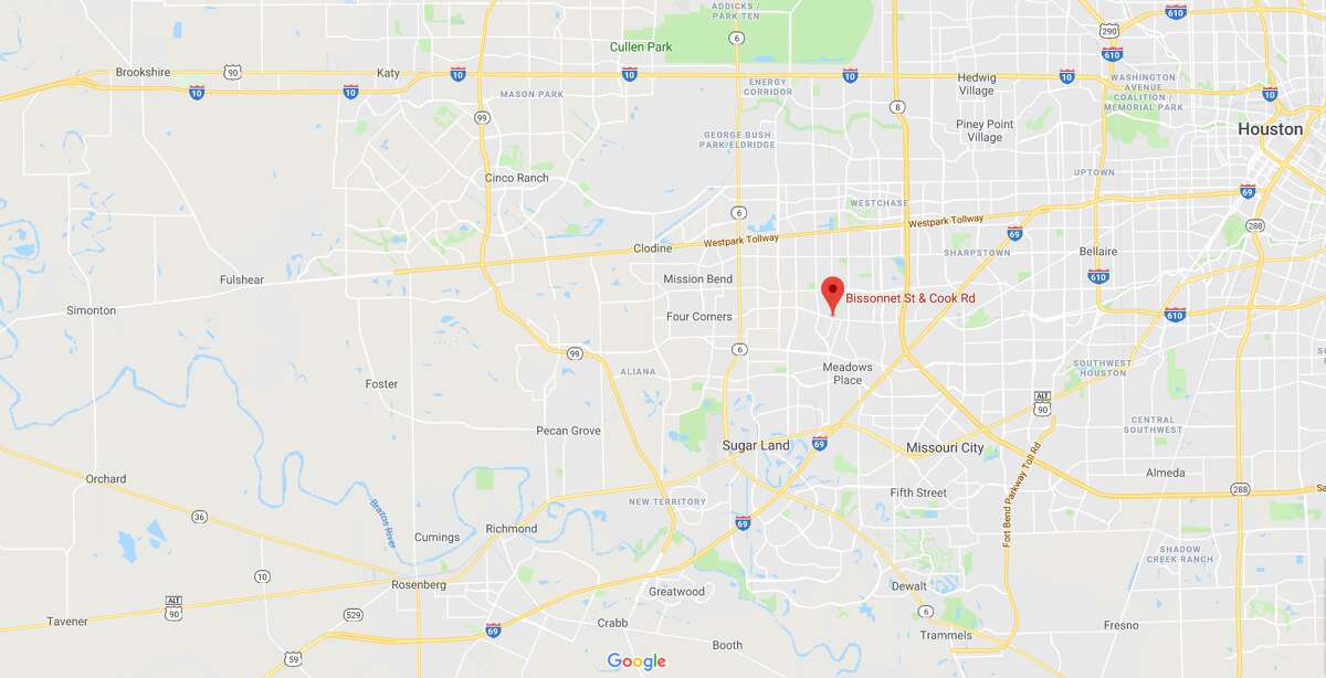 FILE - A screenshot of a Google Maps image of Bissonnet Street and Cook Road in Houston, Texas. Sunday, a young man was shot and killed following a fight at a nearby restaurant.