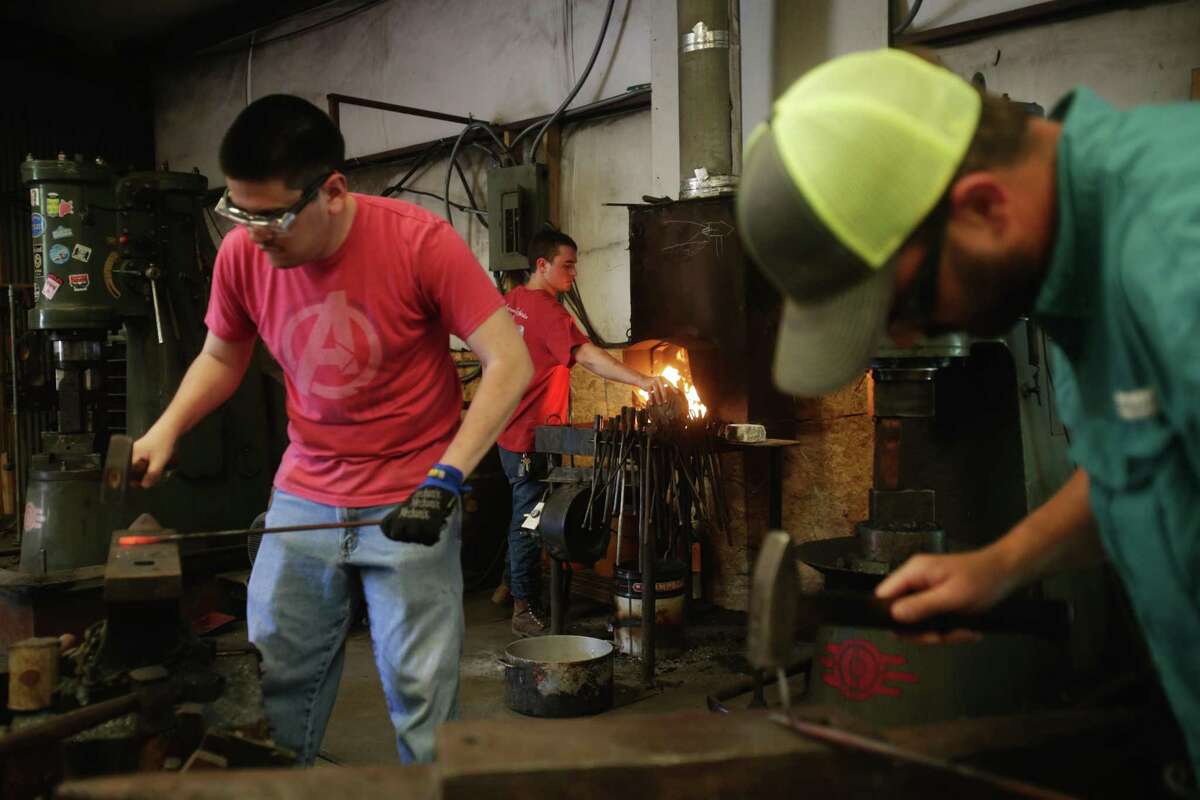Charles Cooper hosted a Blacksmith workshop at Cooper's Forge in San Antonio, Sunday, June 16, 2019. The business was established in 2010. Rebecca Slezak/Staff photographer
