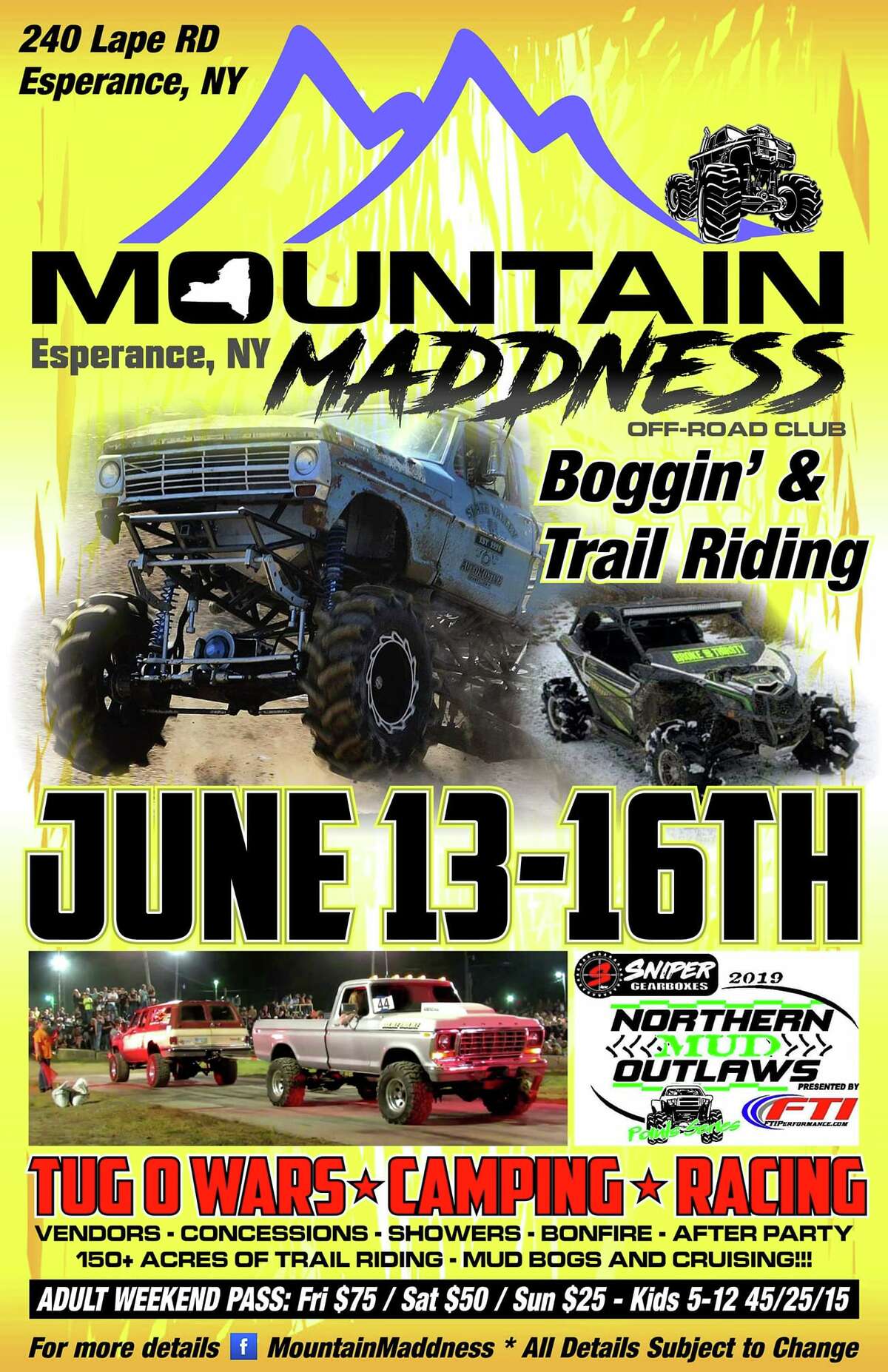 The poster for Mountain Maddness event in Esperence, Schoharie County.