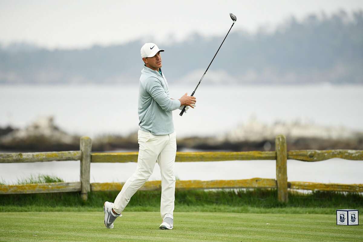 PEBBLE BEACH, CALIFORNIA - JUNE 16: Brooks Koepka of the United States plays a shot from the 18th tee during the final round of the 2019 U.S. Open at Pebble Beach Golf Links on June 16, 2019 in Pebble Beach, California. (Photo by Ross Kinnaird/Getty Images)