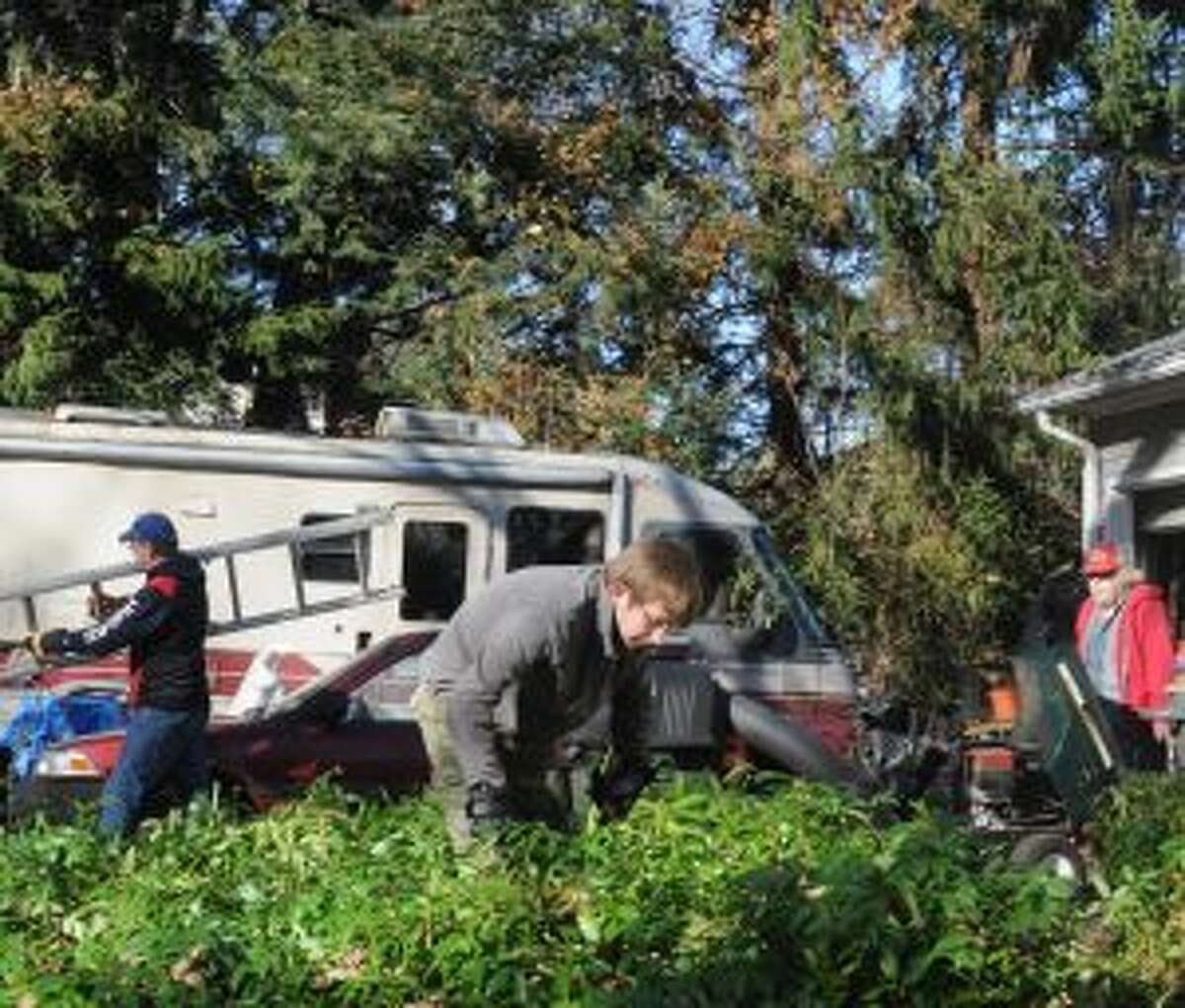 Charlie Kalbfus was part of a St. Mary's cleanup and repair crew of about 50 that helped an elderly couple off North Salem Road on Sunday, Nov. 11.