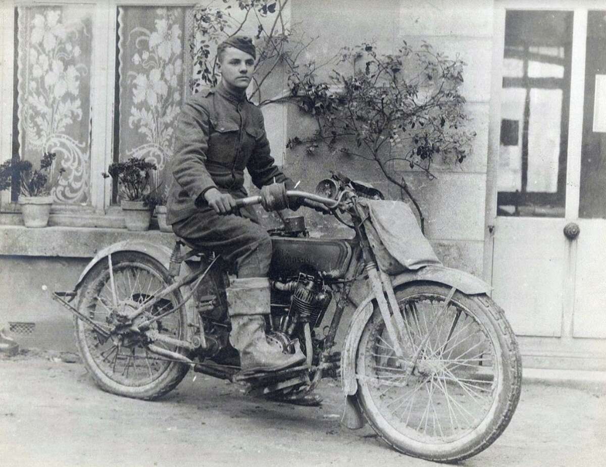 Ridgefielder Carleton Stevens was a motorcycle rider for the U.S. Army in World War I, and carried terms of the armistice to General John J. Pershing.