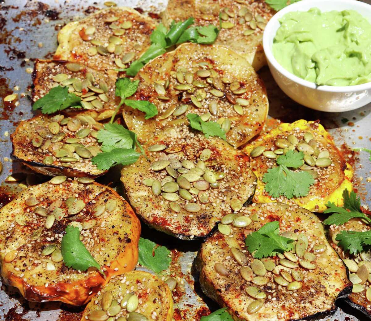 Recipe Roasted Summer Squash with Avocado Raita