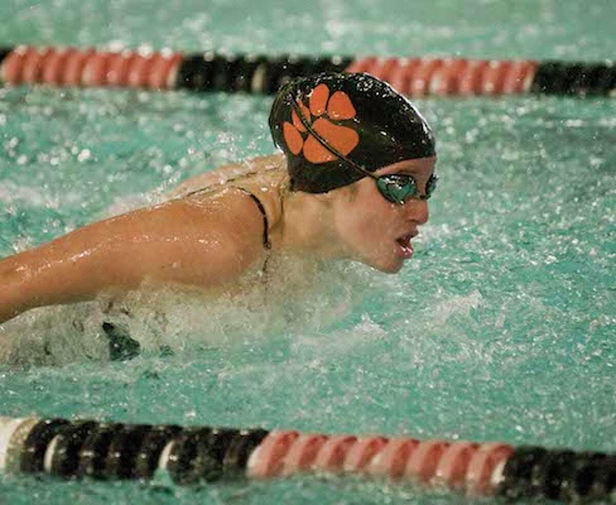 Riley Riebling competes in Ridgefield's season-opening win over Fairfield Ludlowe last week. — Scott Mullin photo