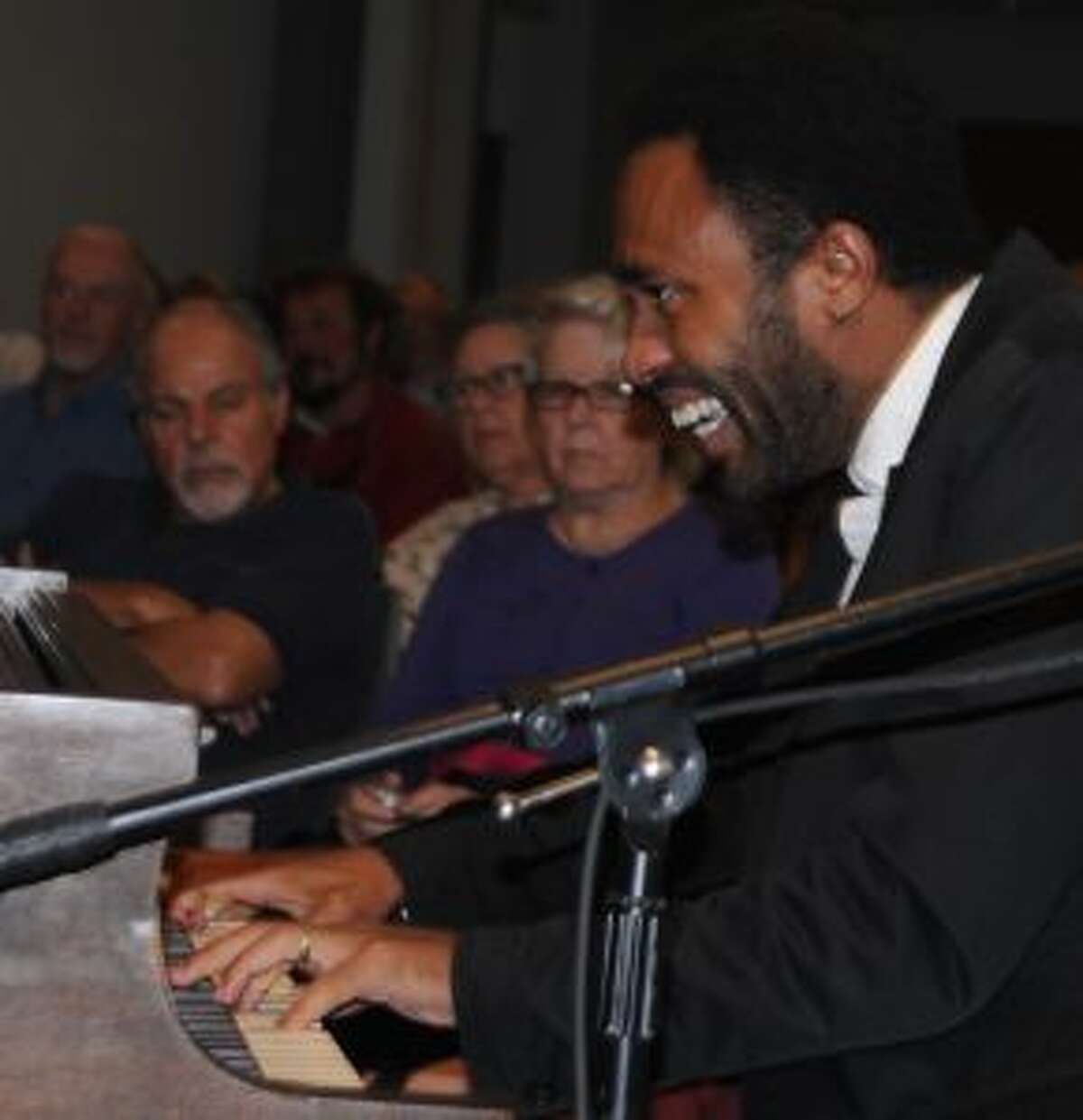 Cuban pianist and composer Dayramir Gonzalez brought his high intensity sound to the library Friday night after giving an afternoon talk on Afro-Cuban music, as part one of Ridgefield’s first Jazz, Funk and Blues Weekend, which included performances at the Ridgefield Playhouse, the Aldrich Museum, Lounsbury House and six downtown restaurants. — Macklin Reid photo