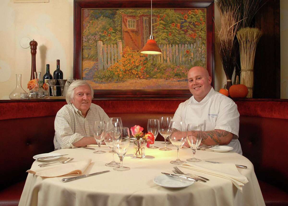 In 2009, Tyler Anderson, right, with Copper Beech Inn owner Ian Phillips.