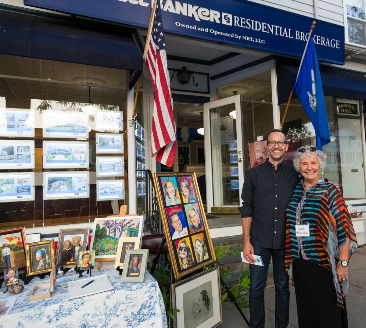 Josh Fischer and Martha Talburt on Main Street at last year's Art Walk presented by Ridgefield Guild of Artists.