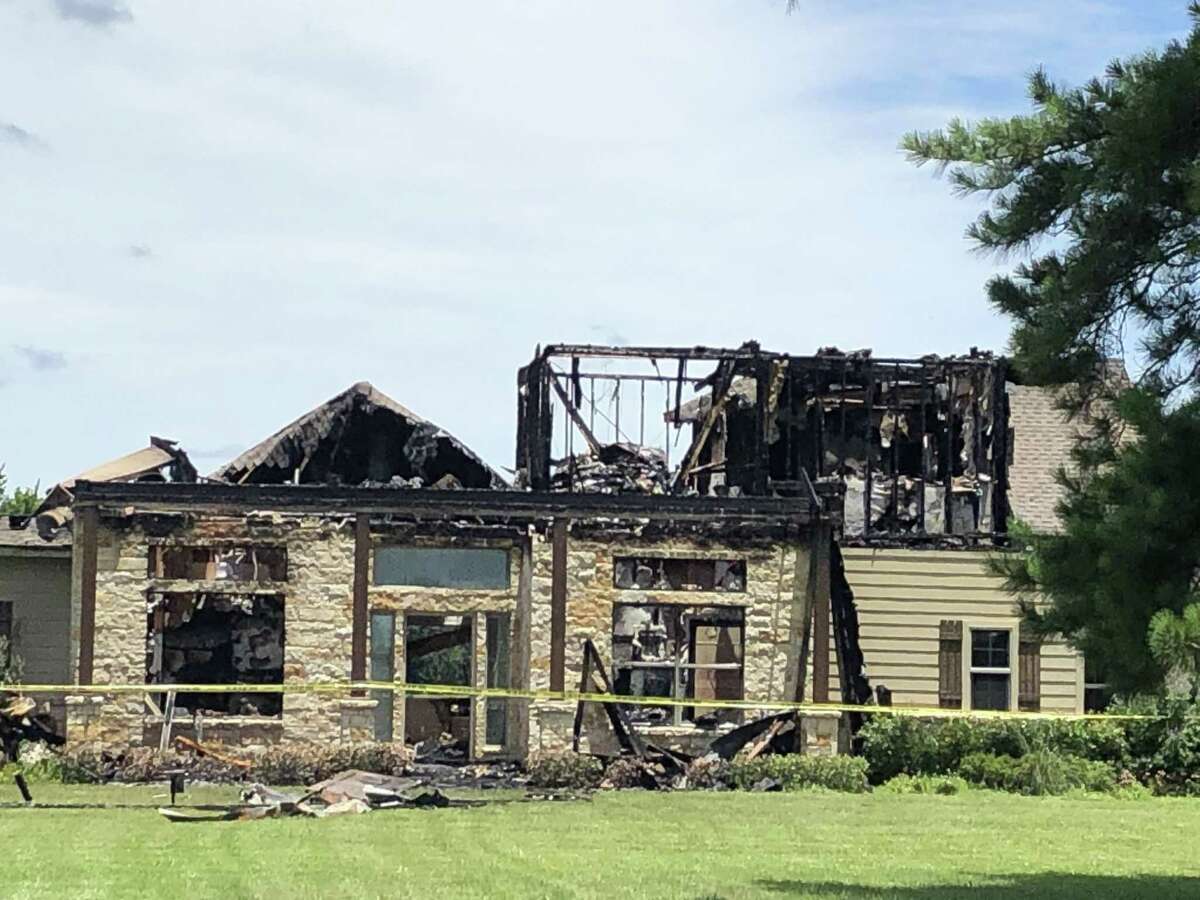 A home off Johnson Road in Dobbin was destroyed by fire sparked by a lightning strike Sunday.