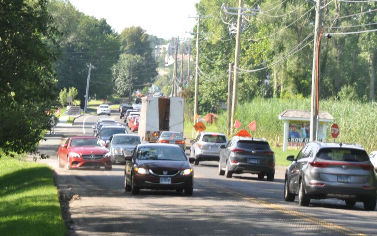 The state plans a “sliver widening” of pavement to accommodate northbound drivers scooting around cars stopped on Route 35, waiting to turn into the Parks and Recreation driveway. — Macklin Reid photo