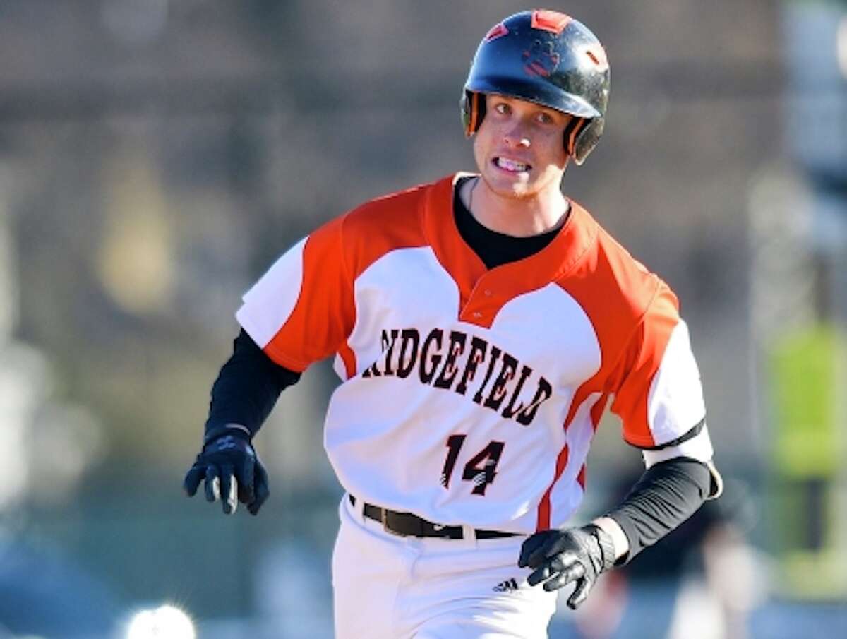 Joey Pastore had the game-winning hit in Ridgefield's 3-2 victory over Greenwich. - Matthew Brown / Hearst Connecticut Media