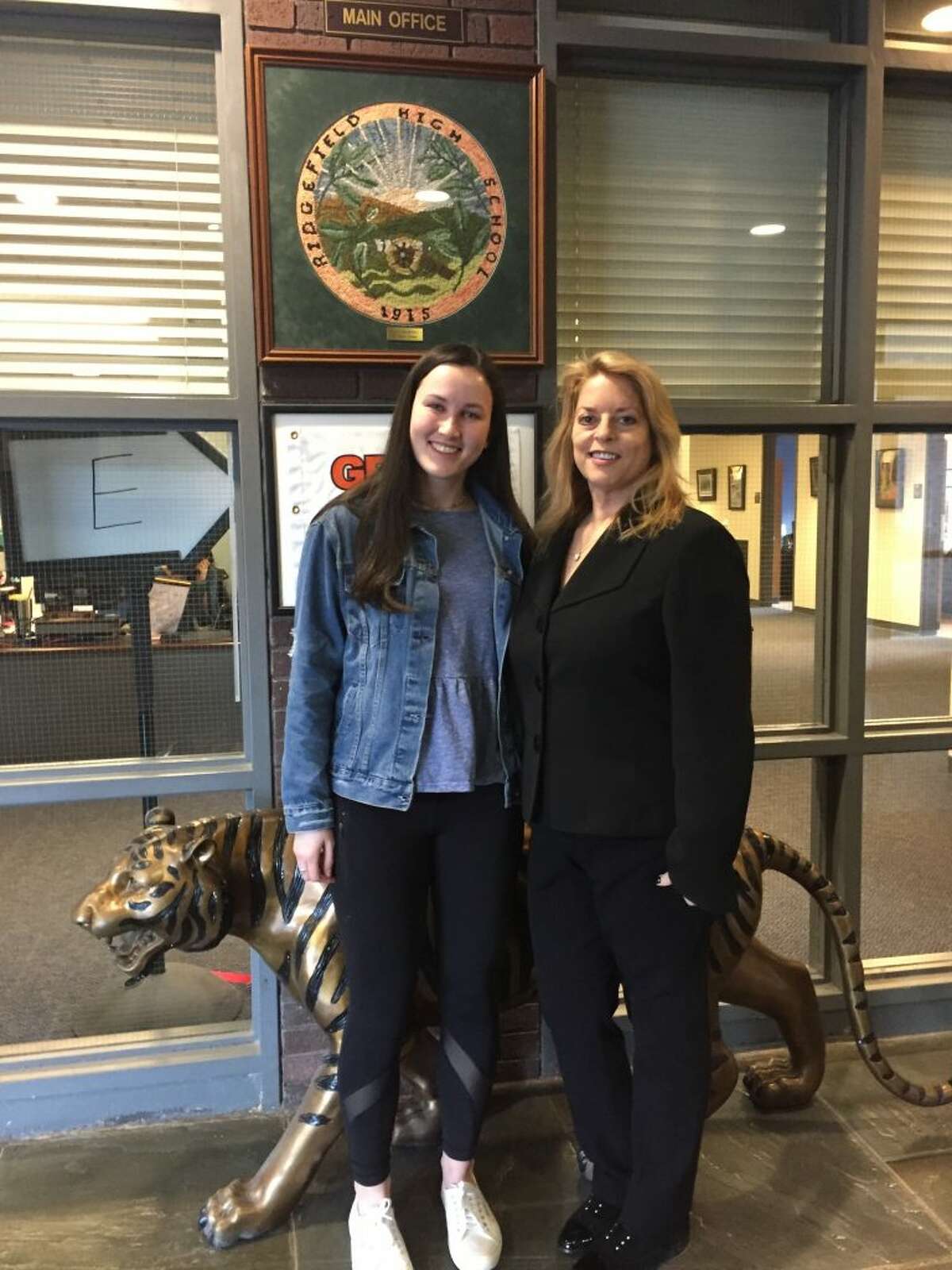 Dr. Stacey Gross pictured with RHS senior Fiona Sleigh, a finalist in the 2019 National Merit Scholarship Competition.