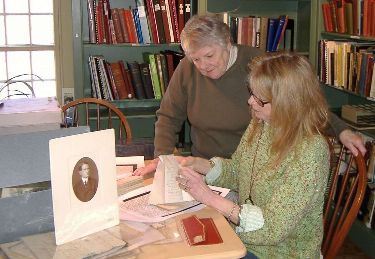 Ridgefield Historical Society volunteers Kay and Caroline Van Deusen.
