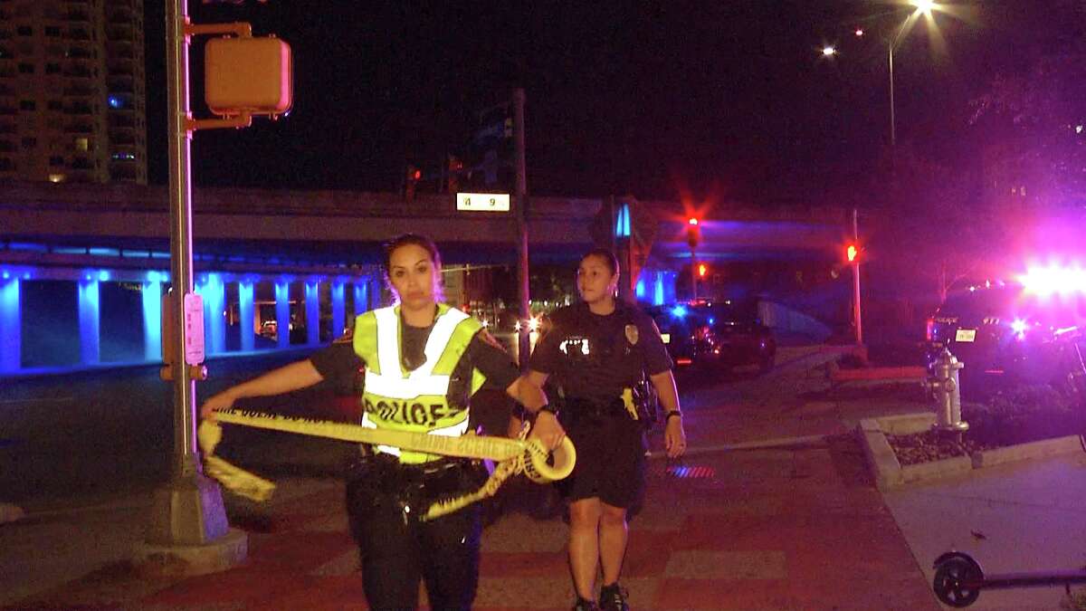 Four people were shot in a drive-by attack late Monday in downtown San Antonio, police said.