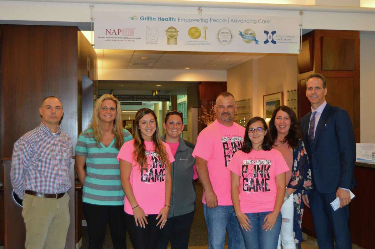 The Hewitt Center For Breast Wellness At Griffin Hospital Derby softball team donates to Griffin breast center