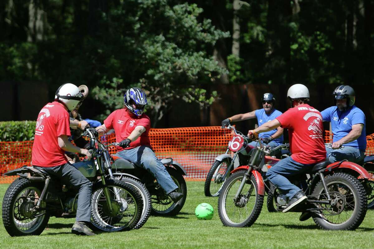 Motorcycle Soccer rides though the LeMay Motorcycle Days