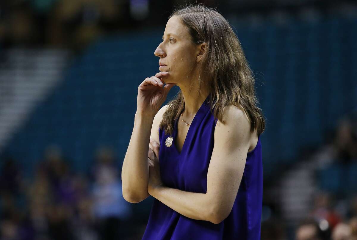 California coach Lindsay Gottlieb watches the team play Washington State during the second half of an NCAA college basketball game at the Pac-12 women's tournament Thursday, March 7, 2019, in Las Vegas. (AP Photo/John Locher)
