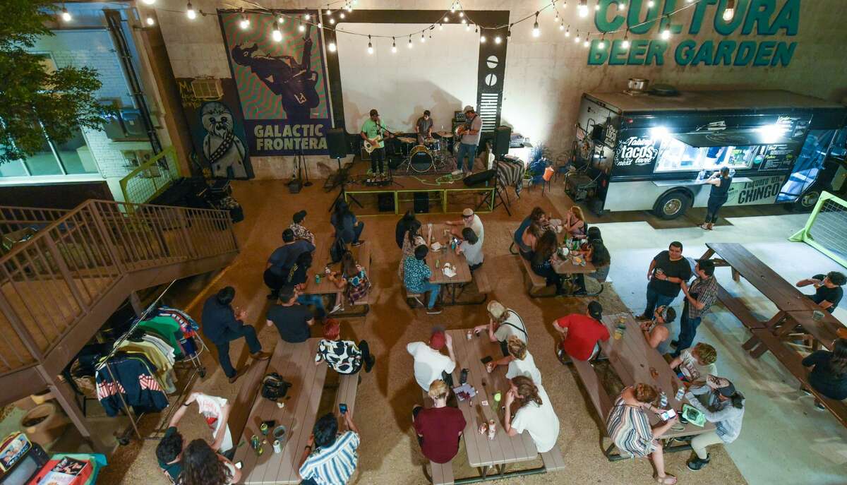 Party goers turn out for Vinyl Night at Cultura Beer Garden on Tuesday, Jun 18, 2019.