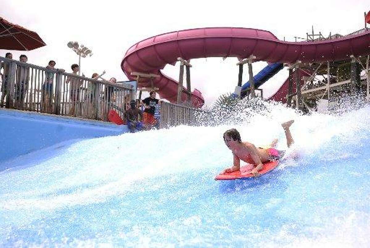 A guest enjoys the Boogie Bahn at Schlitterbahn Galveston in this photo from the Houston Chronicle archives.